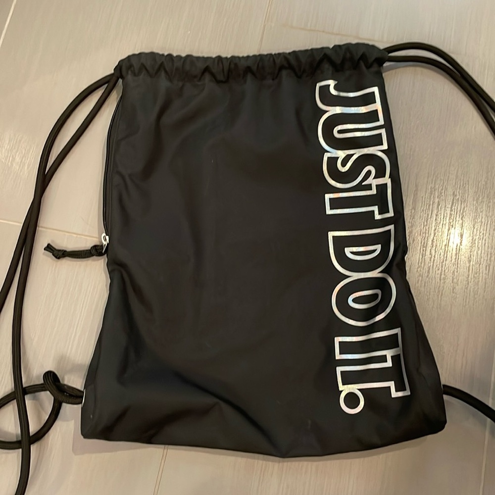 Drawstring, Black Backpack - image 1
